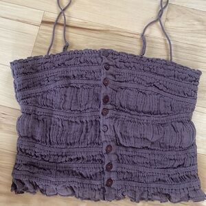 Free people brown crop top